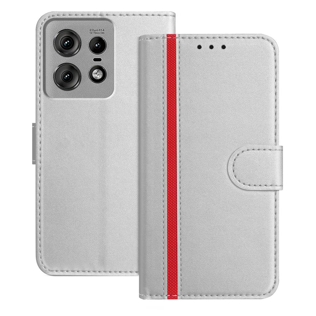 For Motorola Edge 50 Pro 5G Phone Cases Wallet Stand Color Splicing Leather Cover with Magnetic Clasp
