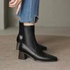 Модные новые ботинки челси, женская обувь, массивные ботильоны, готические туфли на среднем каблуке 2024 года, брендовые зимние модные ботинки с острым носком, мотоциклетные ботинки Femme
