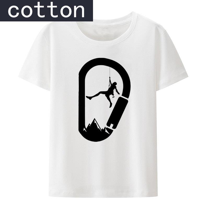 Rock Climbing Cotton Y2k Tshirts Climbing Mountaineering Cool Print Breathable Comfortable Unisexs Clothes Streetwear Summer Style