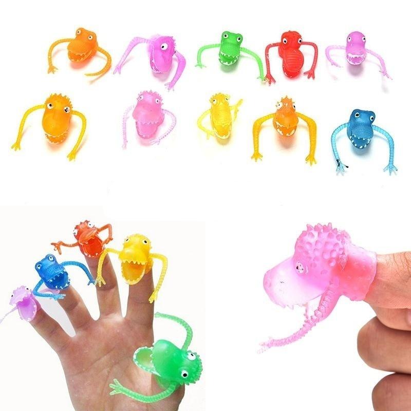 Creative New 10PCS Dinosaur Finger Puppets Toy Hour Kids Funny Dinosaur Toys Pinata Party Favors Plastic Puppets New Color