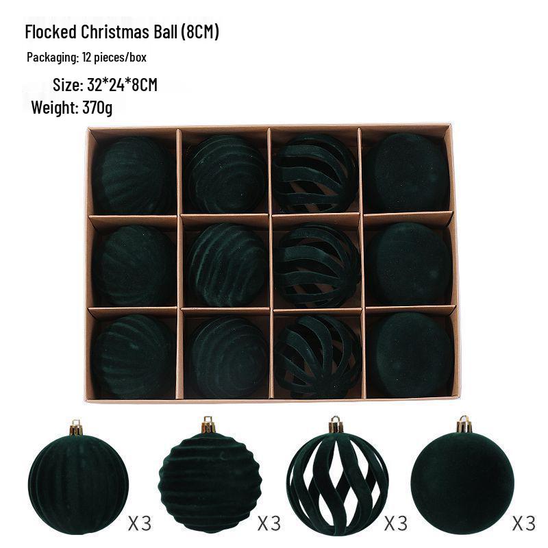 Colorful 6cm Cross-Border Christmas Ornament Balls – Flocked Hanging Decorations