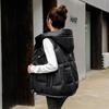 G Korean 2024 Women's Hooded Shiny Down Cotton Vest - Wash-Free, Thickened Winter Waistcoat