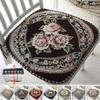 Floral Pattern Dining Chair Cushion Chenille Seat Mat Stylish Embroidered Chair Mat  Household