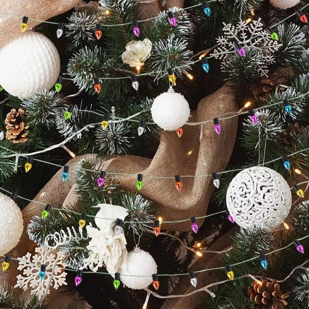 Light String Christmas Decorations 5/10M Xmas Tree Ornaments Colorful Bulbs String Party Supplies