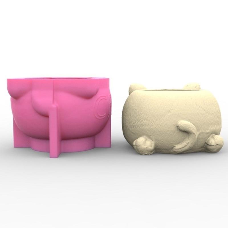 3D цветочный горшок, силиконовая форма, форма для эпоксидной смолы, горшки для сочных растений, подсвечник, бетонная гипсовая форма, поделки