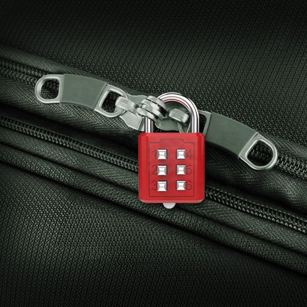 Security Dormitory Cabinet  Lock Luggage Padlock Backpack Zipper Lock 6 Digit Button Password Lock
