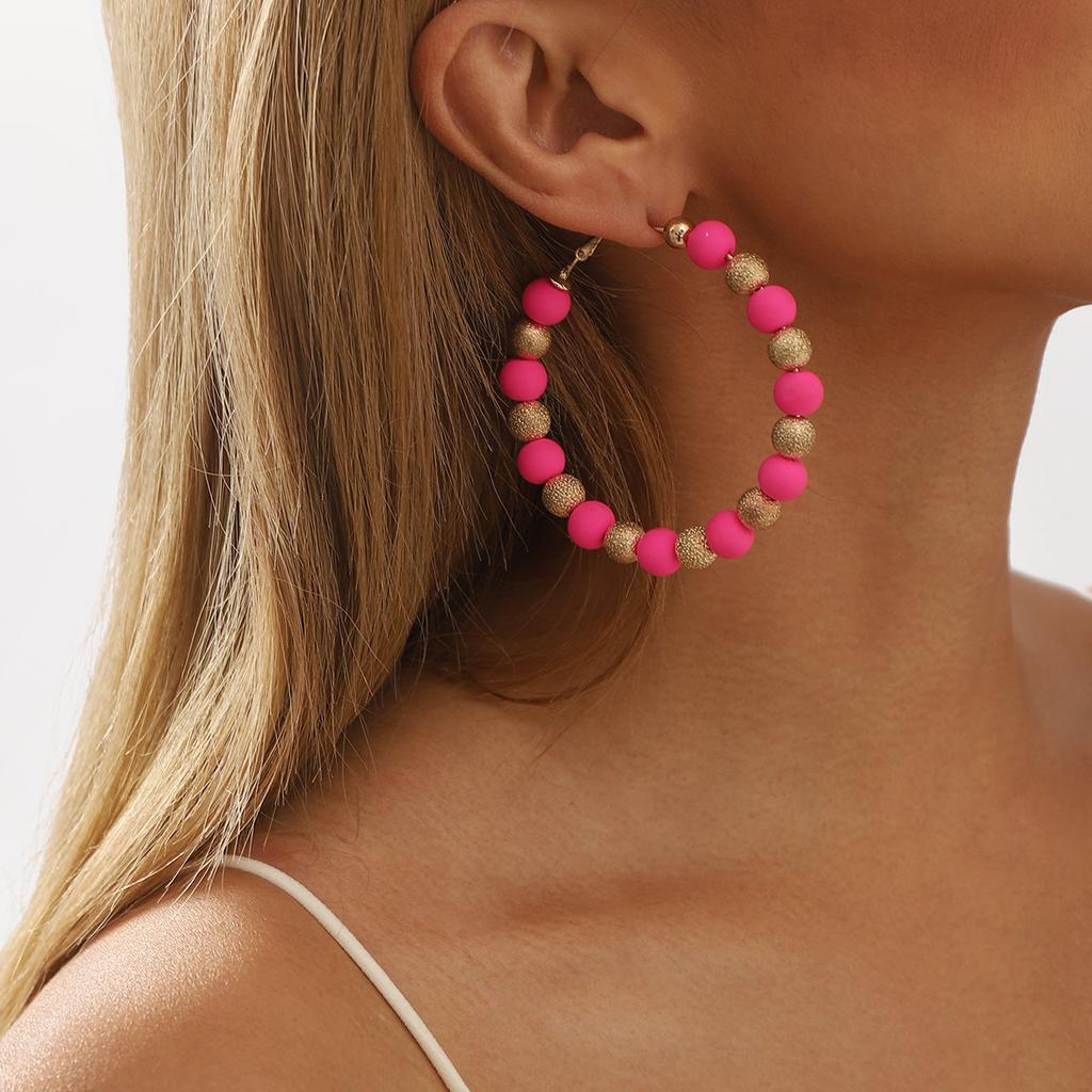 Модные серьги из разноцветных глиняных бусин, сладкие серьги цвета конфет CCB