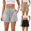 Женские однотонные модные повседневные свободные брюки, брюки-четвертинки, прямые шорты