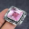 Розовый кунцит ручной работы серебро 925 пробы ювелирное кольцо размер 8 h7V04