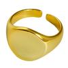 Elegant S925 Sterling Silver Geometric Open Adjustable Ring With Shiny Gold Finish For Women