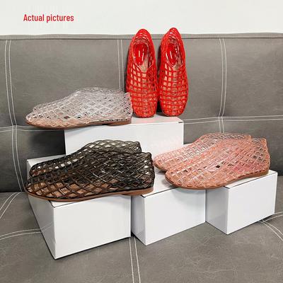 Женские хрустальные желейные слипоны-балетки из сетки - Удобные, Нескользящие, Сандалии с закрытым носком