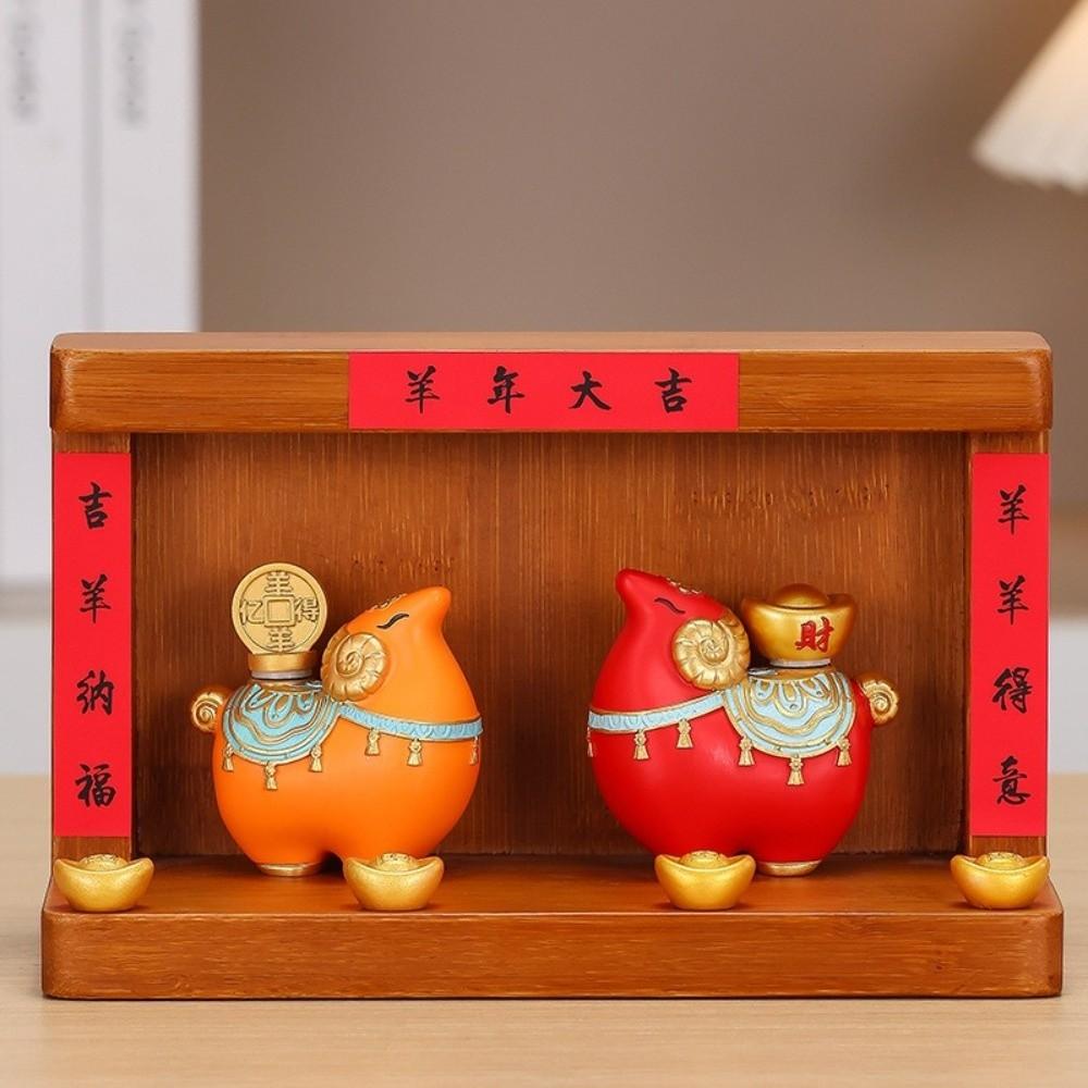 Traditional Zodiac Goat Figurine Chinese Style Lucky Sheep Decor Tabletop