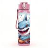 1PC Angry Shark Ocean Graphic 750ml Color Plastic Sports Water Bottle Leakproof Flip Straw Lid Suitable for Sports Office Home Use