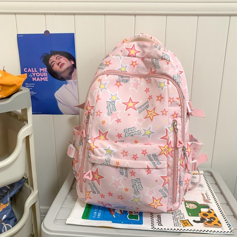 Школьный рюкзак для ученицы средней школы, рюкзак большой емкости с принтом