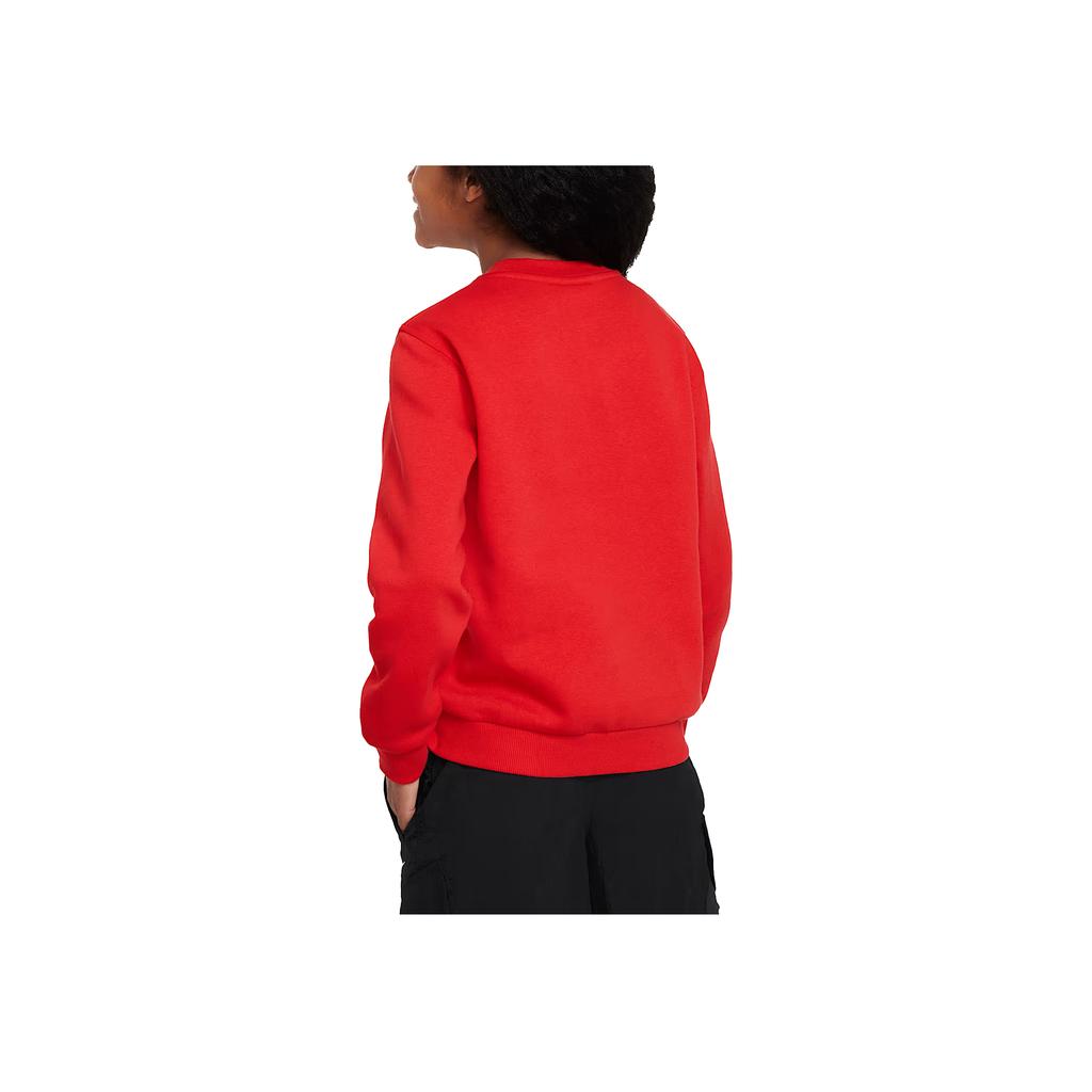 Nike Sportswear Club Fleece Logo Print Crewneck Sweatshirt Kids Sweatshirt Red FD2992-657