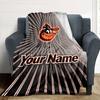 Name Custom Baltimore Orioles Print Flannel Blanket High Quality Warm Comfortable Cover for All Seasons Perfect for Gifts Home Decor