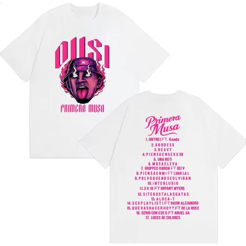 Rapper Omar Courtz Primera Musa Album Double Sided Graphic Tshirt Men Women Fashion Hip Hop Style Top Streetwear