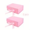 2pcs,26*19*8cm,10.24*7.5*3.15 Inches,Gift Box with Lid,with Ribbon and Magnetic Seal,Thickened White Cardboard,Hard Box with Flap,Folding Box