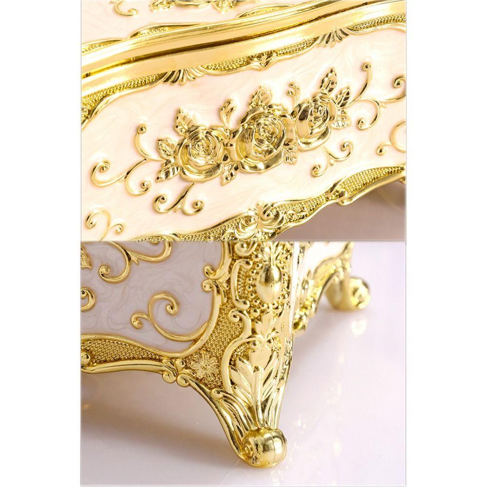 Light Luxury Tissue Box Holder Rose Pattern Tissue Dispenser Napkin Holder Restaurants