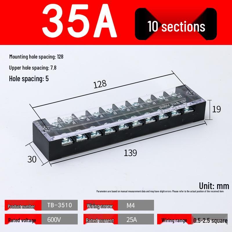 TB High Current Wire Connectors: 15-45A Terminal Blocks with 3-12 Positions