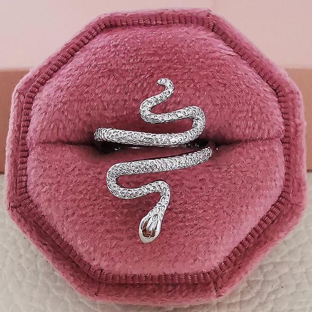 Trend Snake Heart 925 Sterling Silver Cute Couple Ring For Women Dating Love Christmas Gift Fine Designer Jewelry