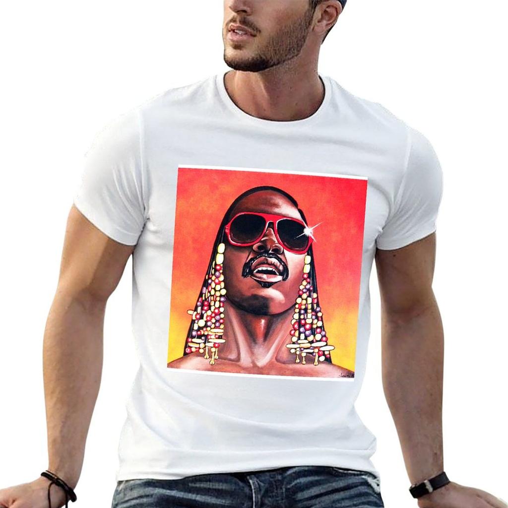 - Stevie Wonder - T-Shirt t shirts for man pack cotton t shirt man casual essential t shirt T-s
