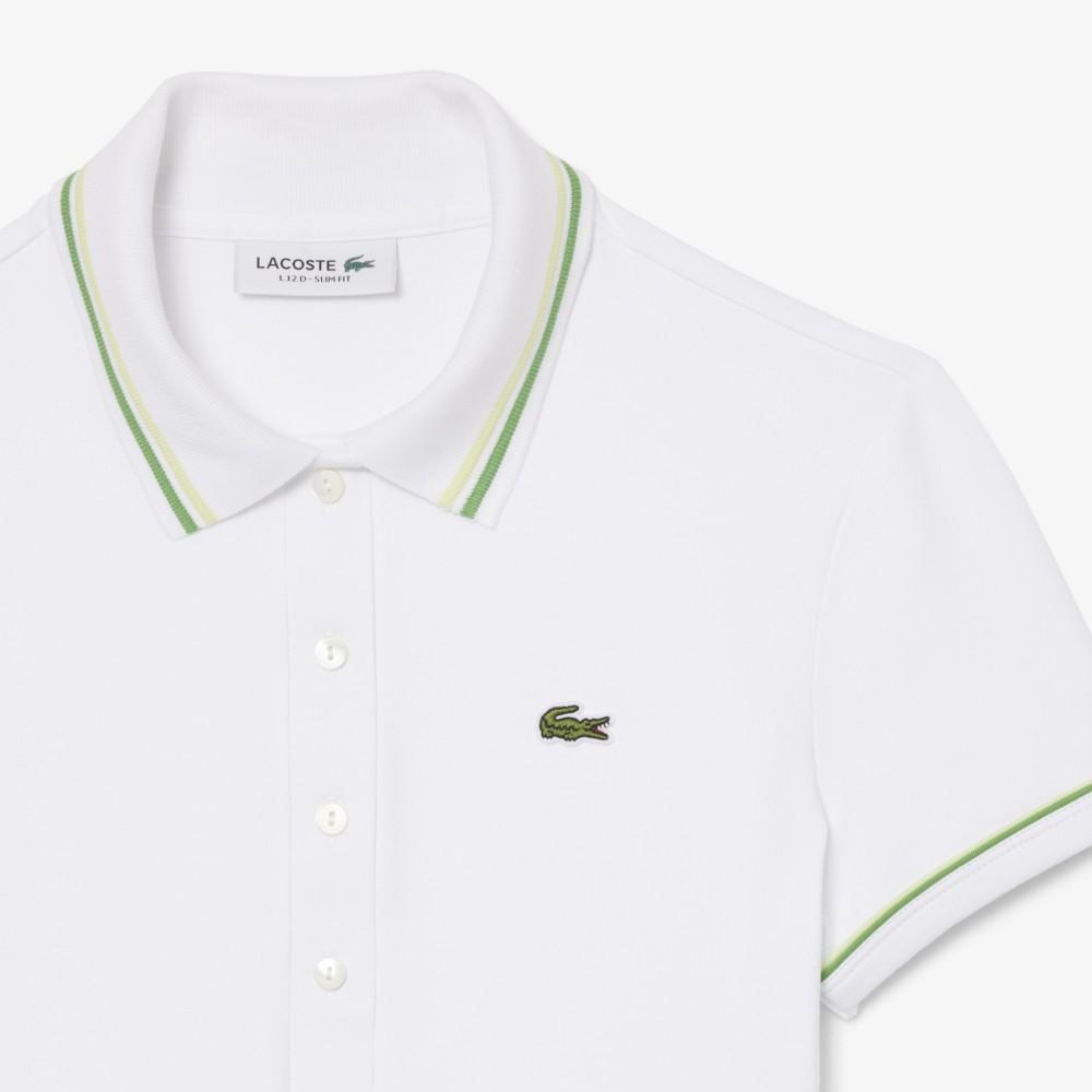 [lacoste] Women's Slim Fit Piping Detail Polo Shirt DF5284-56G3SM
