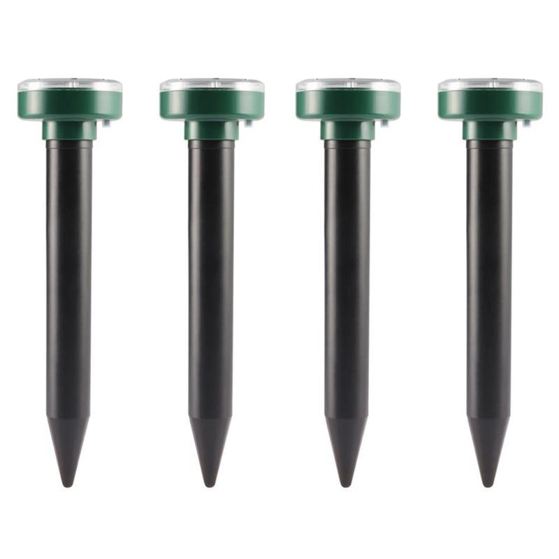 4 шт., солнечный репеллент для животных, непрерывная 24-часовая защита, ультразвуковая вспышка, звуковая и визуальная сигнализация для птиц, товары для домашних животных