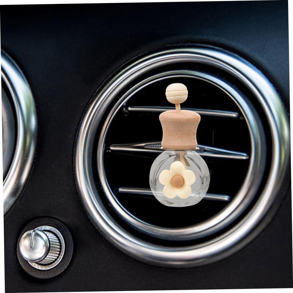 2 шт. Автомобильный диффузор для эфирного масла, бутылка, пустой, прозрачный стеклянный, ароматерапевтический диффузор с деревянной крышкой и вентиляционным зажимом для автомобильного ароматизатора и автомобильного декора, молоко