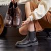 Leather Chelsea Boots Women's Autumn and Winter New Pleated Martin Boots Women's Retro Casual Short Boots Versatile Boots Women