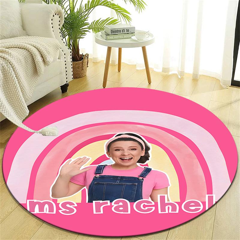 1pc Ms Rachel3 Design Printed Area Round Carpet for Bedroom Living Room Home Decor Rugs Mat Non Slip Mat Rug for Bedside