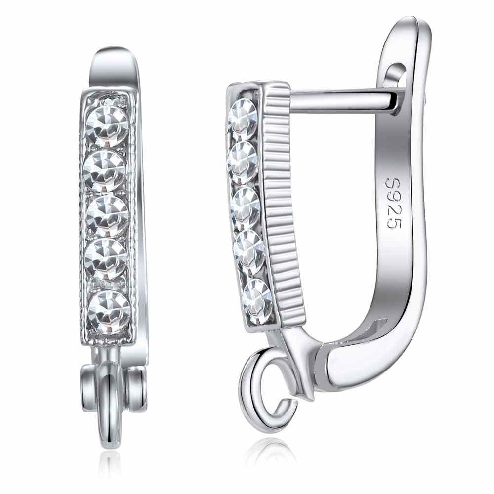 Korean Style Various Models Crystal Earring Findings Genuine 925 Sterling Silver Earring Findings Jewelry Accessories For DIY