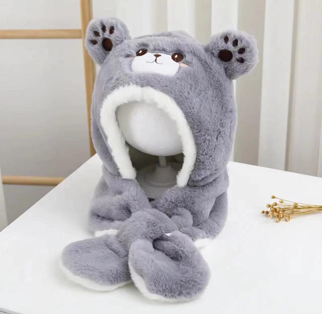 Детская шапка и шарф, осенне-зимняя, для мальчиков и девочек, милая, очень милая, теплая флисовая шапка-пуловер, защитная шапка для ушей