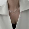 Double-Layer Gold & Silver Snake Chain Necklace – Stylish European & American Clavicle Jewelry, All-Match Hip-Hop Accessory.