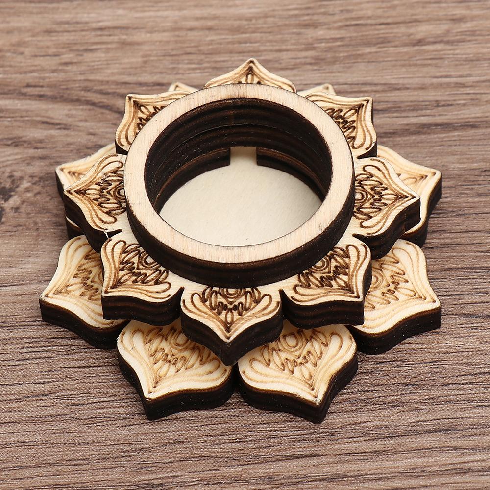 To Use Lotus Pattern Crystal Carving Crystal Ball Base Meditation Decor Wooden Ornaments Wood Base