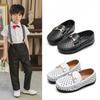 Children's Moccasins Genuine Leather Hollow Boys British Style Baby Slip-on Soft Sole Performance Shoes