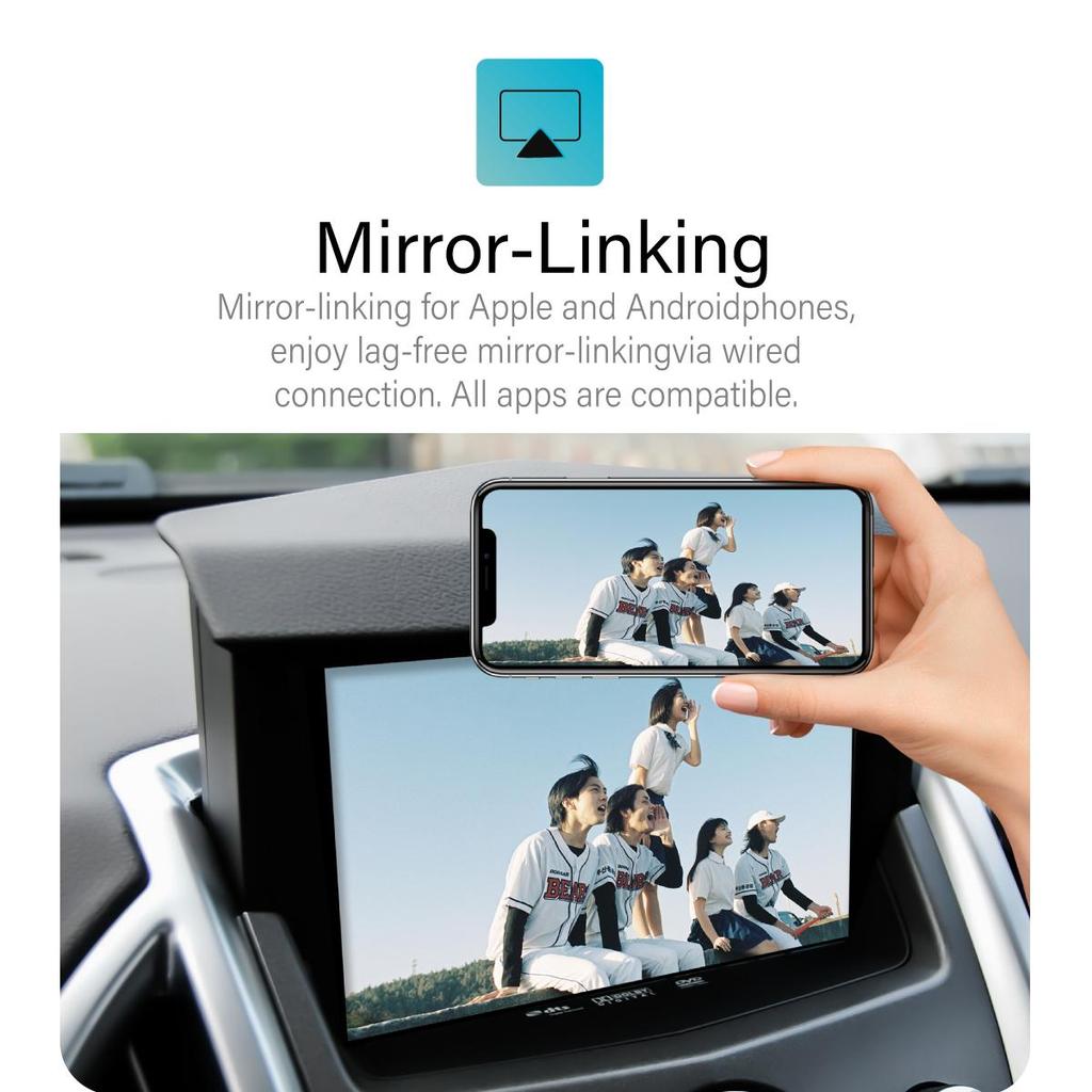 Sinairyu Беспроводной комплект CarPlay Android Auto с функцией Mirror-Linking, совместимый с Cadillac SRX 2009-2012