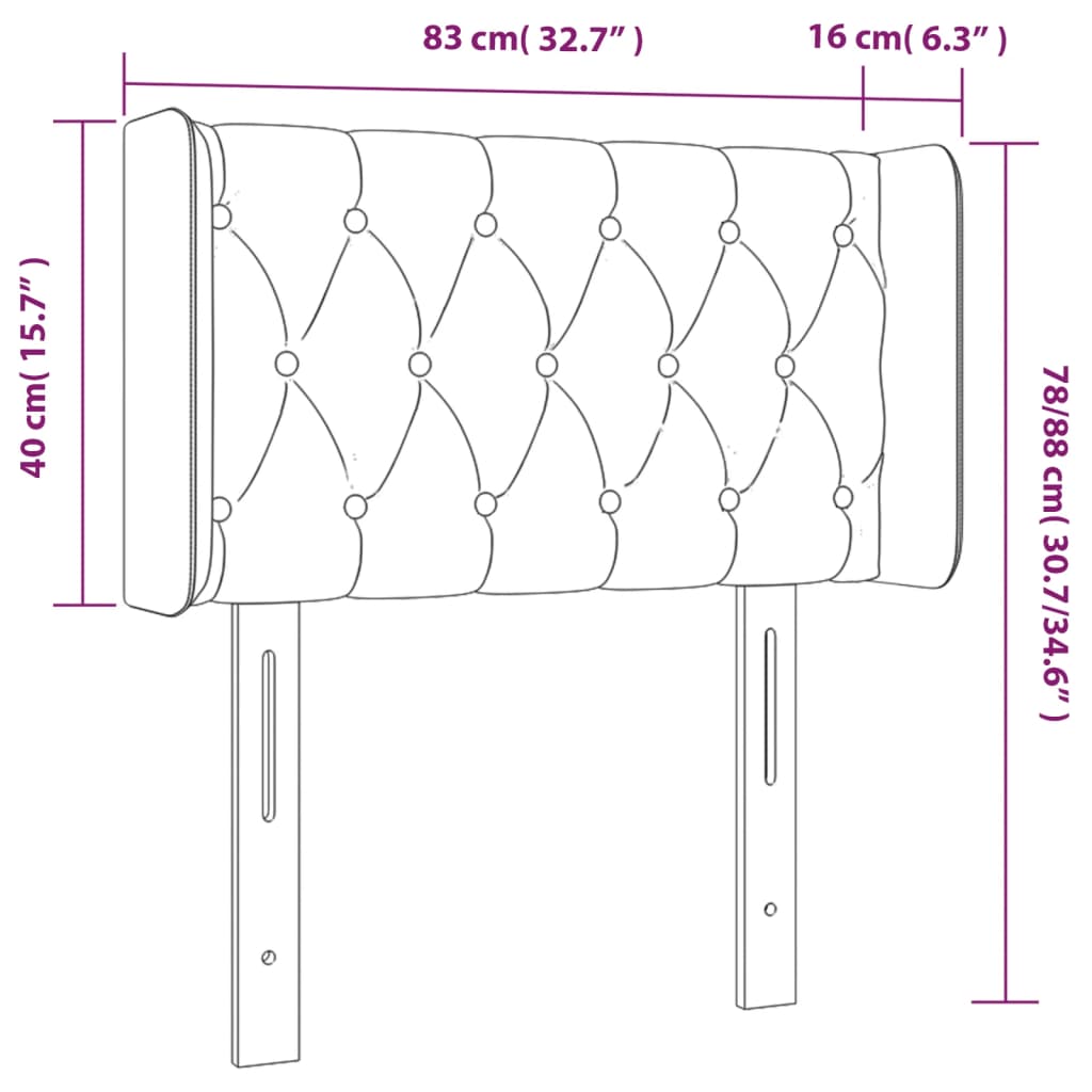 Vidaxl Zagłówek Do Łóżka Z Led, Czarny, 83X16X78/88 Cm, Aksamit