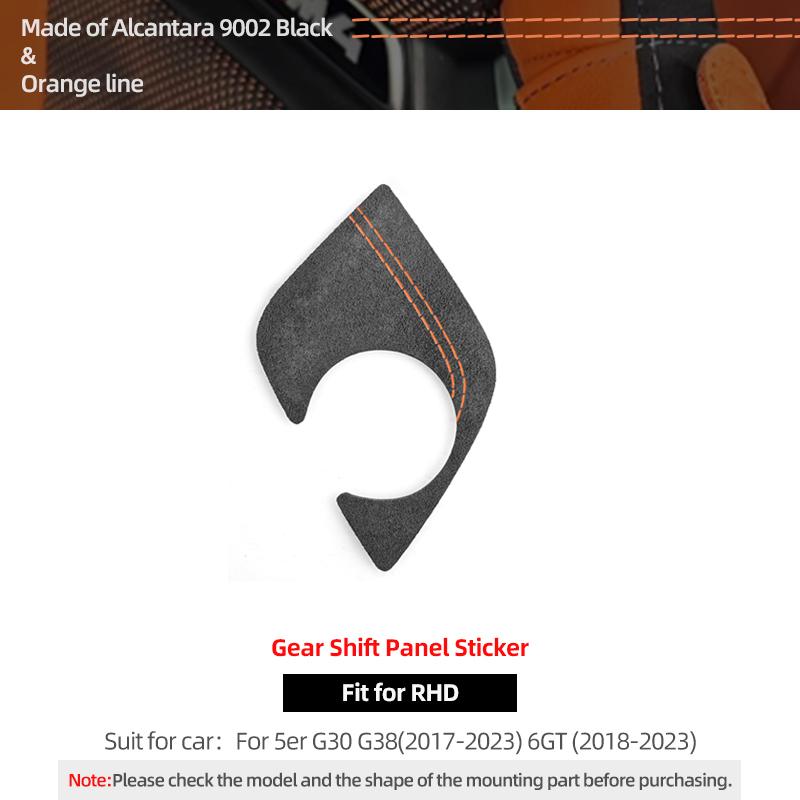 For BMW G30 G32 G38 Series 5 6 GT Made of Alcantara Gear Shifter Panel Trim Performance Sticker Car Interior Tuning Accessories