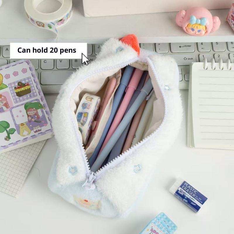 1 шт. Милый Кремовый Шוויцролл Мягкий Плюшевый Пенал на Молнии Большой Вместимости Школьника Сумка для Хранения Канцелярских Принадлежностей
