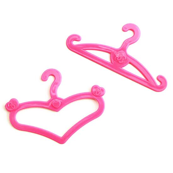 10Pcs Clothes Hangers Heart Linear Shape Holder Girl Kids Toy Accessories for Doll