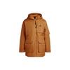 Logo Print Hooded Oversized Long Sleeve Down Jacket Men Outerwear Light-Brown HK6666