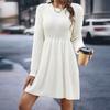 Autumn and Winter Women's Solid Color Sweater Dresses
