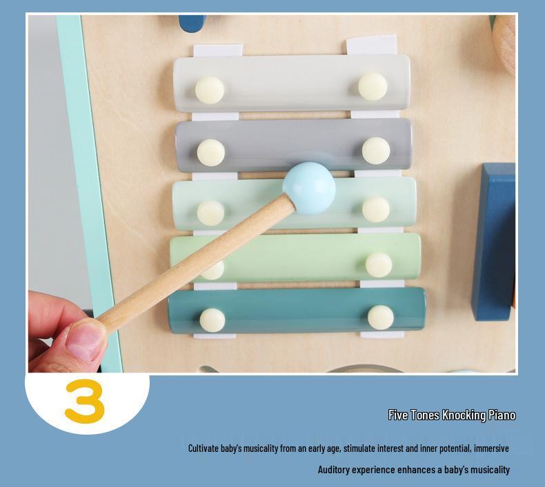 Children's Multifunctional Anti-Rollover Stroller Walker with Educational Toys