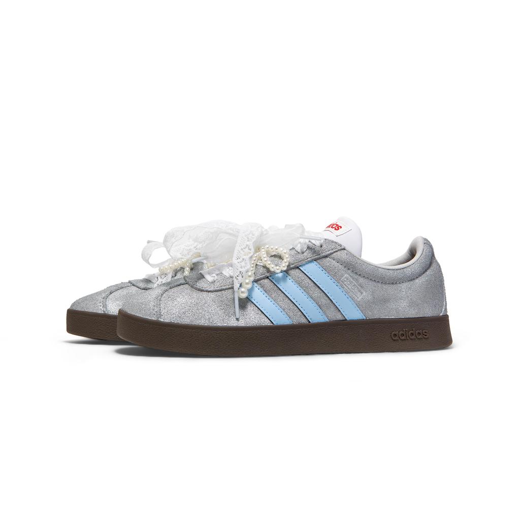 adidas Vl Court Classic Устойчивые к истиранию Устойчивые к истиранию Низкие кеды для скейтбординга Женские Серебристые JS3003(Team1326-SBOX)