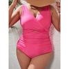 New New Sexy Suit One-piece Swimsuit Solid Color Plus Size Swimsuit