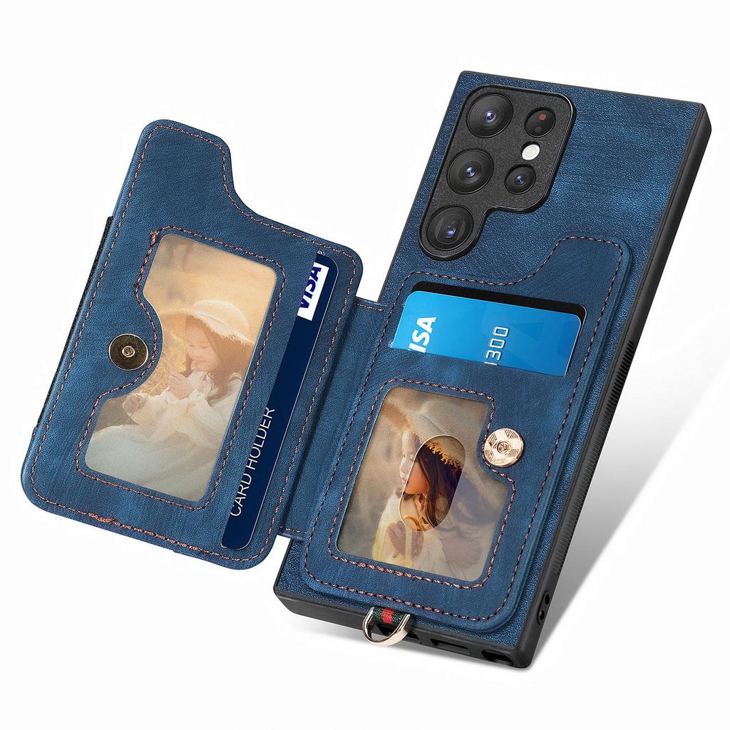 D4 Чехол для Samsung Galaxy S22 Ultra 5G с блокировкой RFID, держатель для карт, чехол в стиле ретро