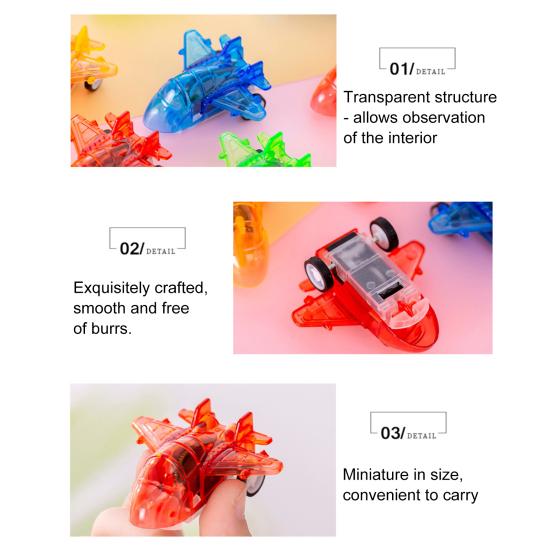 25Pcs Pull Back Mini Airplane Toy Clear Combat Aircraft Model Toddlers Boys Girls Educational
