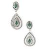 Les Trésors De Lily [L7683] - Silver Earrings 'Sissi' Green White Silver (rhodium Plated) - 31x14 Mm