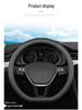 Universal Nappa Leather Steering Wheel Cover - Breathable, Perforated, Sweat-Absorbent, Four Seasons Protection.